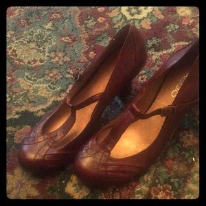 Aldo Vintage Inspired T Strap Heels In Wine color